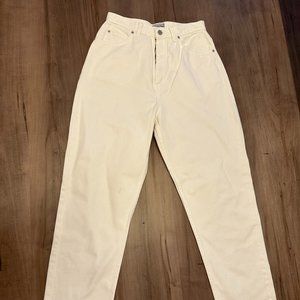 80S VINTAGE WOMENS HIGH WAISTED WHITE DENIM JEANS
